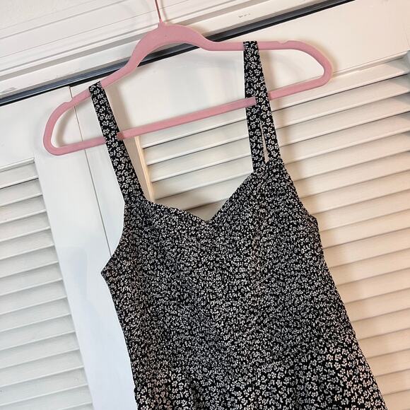 Madewell Lucie Wide-Leg Jumpsuit in Micro Daisy Black Floral Size XL - Picture 6 of 12